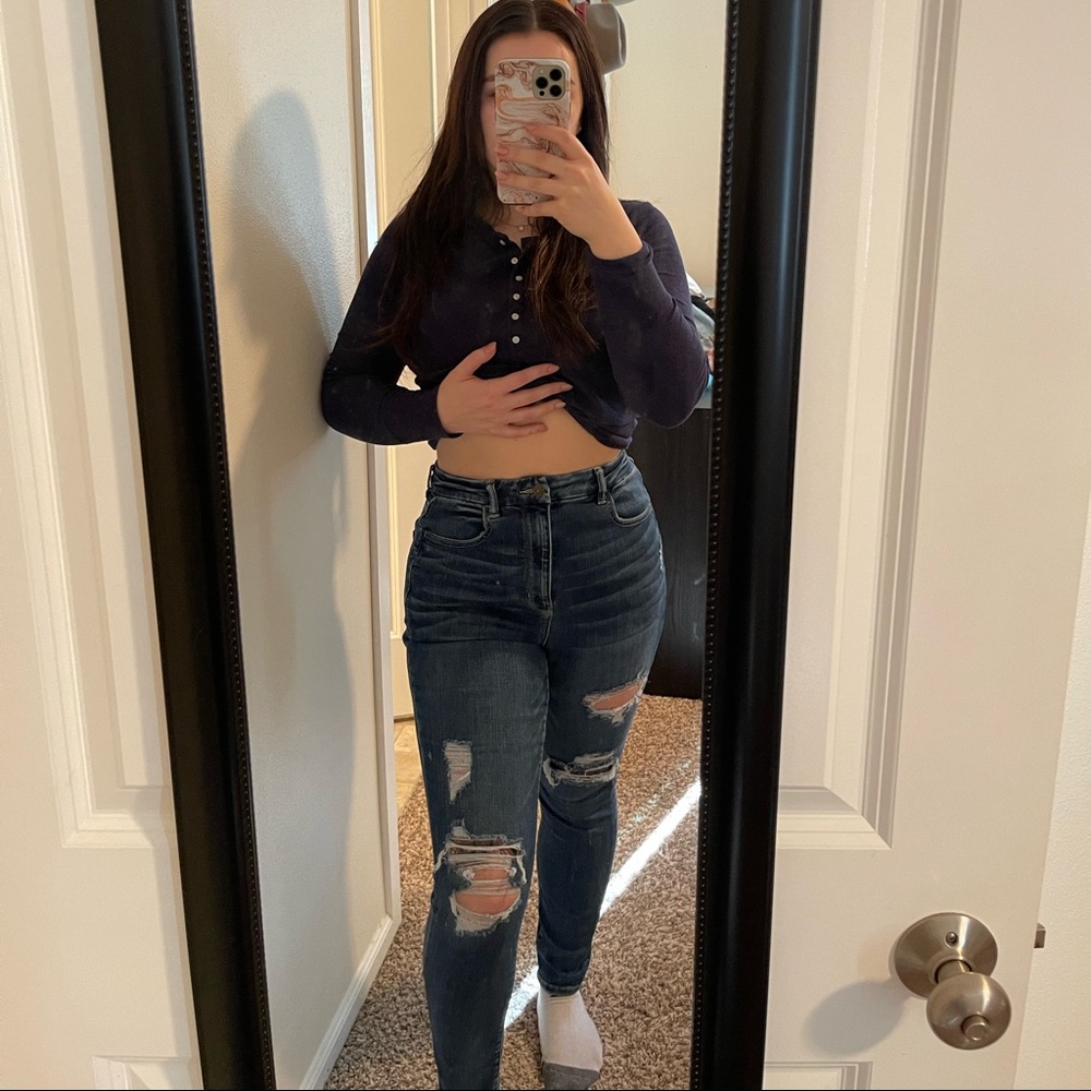 Ultra high rise American Eagle curvy jeggings dark wash